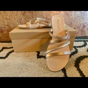 Women’s ‘Mariella’ Rose Gold Sandals with Crystal Accents